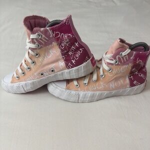 Converse 272574C Not a Chuck Pink High Top Size 4 Youth Sneakers Gently Used Fit